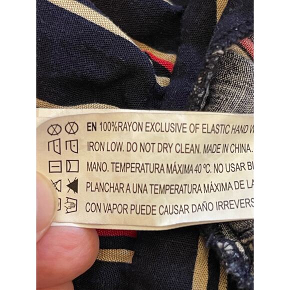 Forever 21 Women's Navy Striped Jumpsuit Rayon Medium - Picture 9 of 9